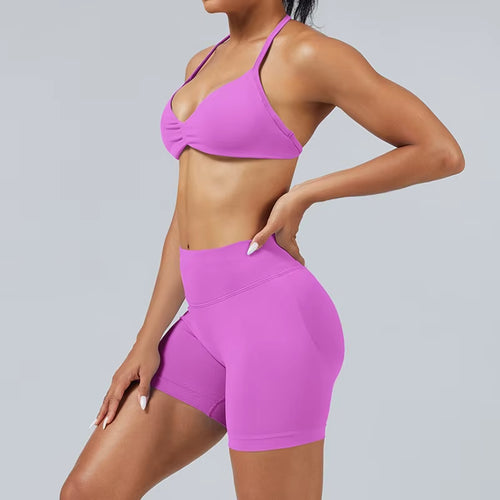 Impacts Strappy Bra Gym Top High Support with Pads Bra Women Seamless Halter Sports Bras Scrunch Workout Yoga Underwear